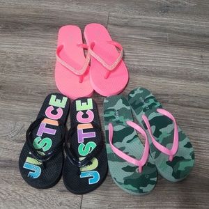 Girls flip flops, Justice & Old Navy
